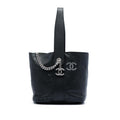 Chanel Small Perforated Calfskin Logo Eyelet Bucket Bag