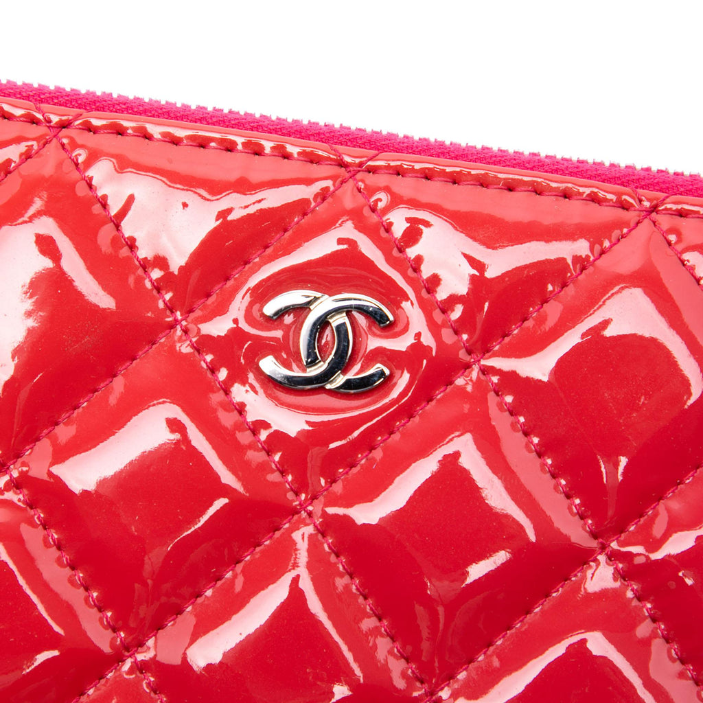 Chanel Small Quilted Patent O Case Clutch