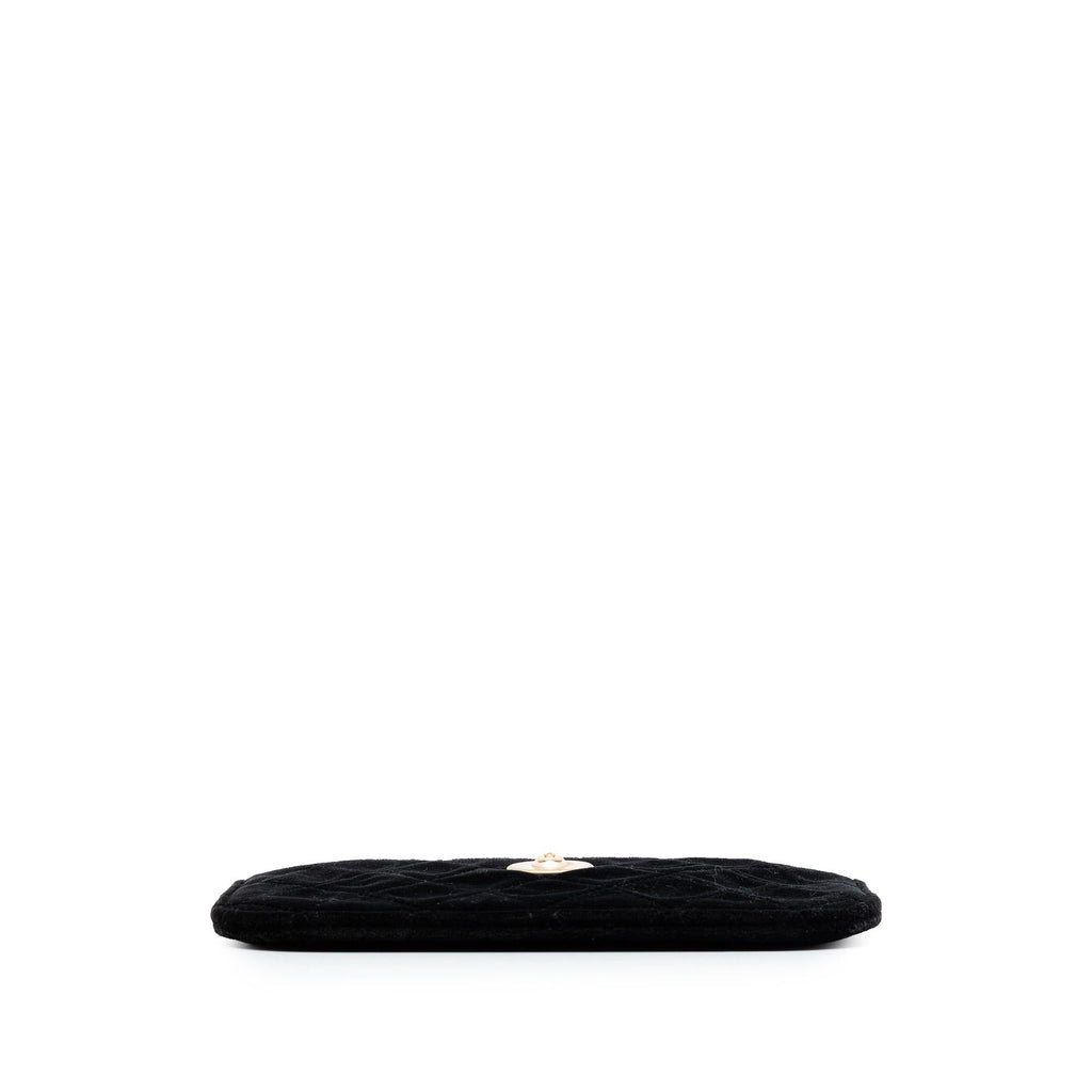 Chanel Small Quilted Velvet Medallion Zip Pouch