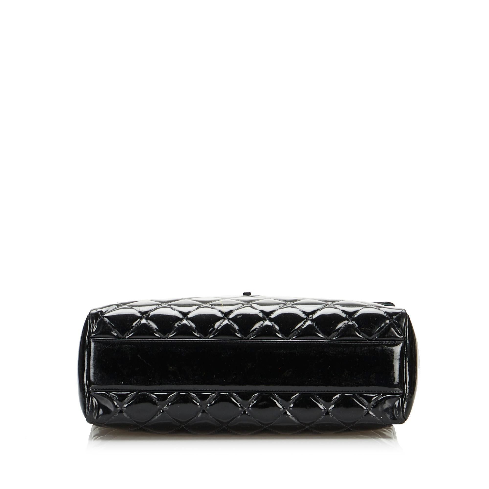 Chanel So Black Matelasse Patent Leather Single Flap Bag (SHG-XAF9hI)