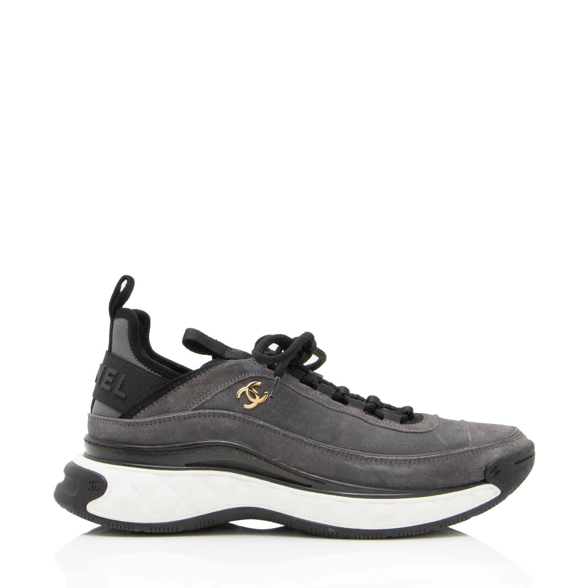 Chanel Suede CC Sneakers - Size 10 / 40