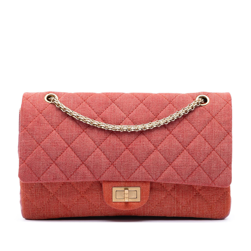 Chanel Tricolor Quilted Denim Reissue 2.55 Double Flap 227