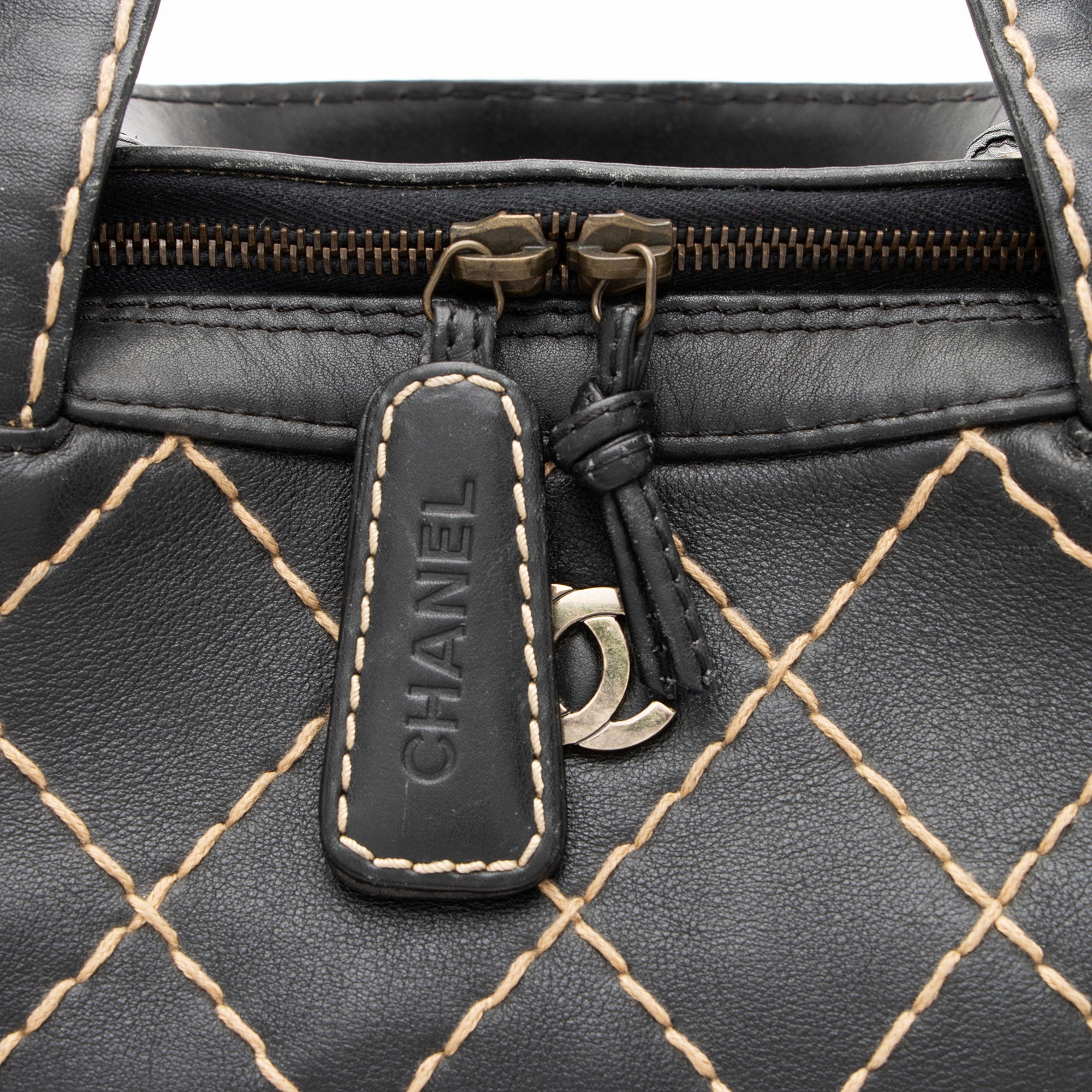 Chanel Vintage Calfskin Wild Stitch Large Satchel