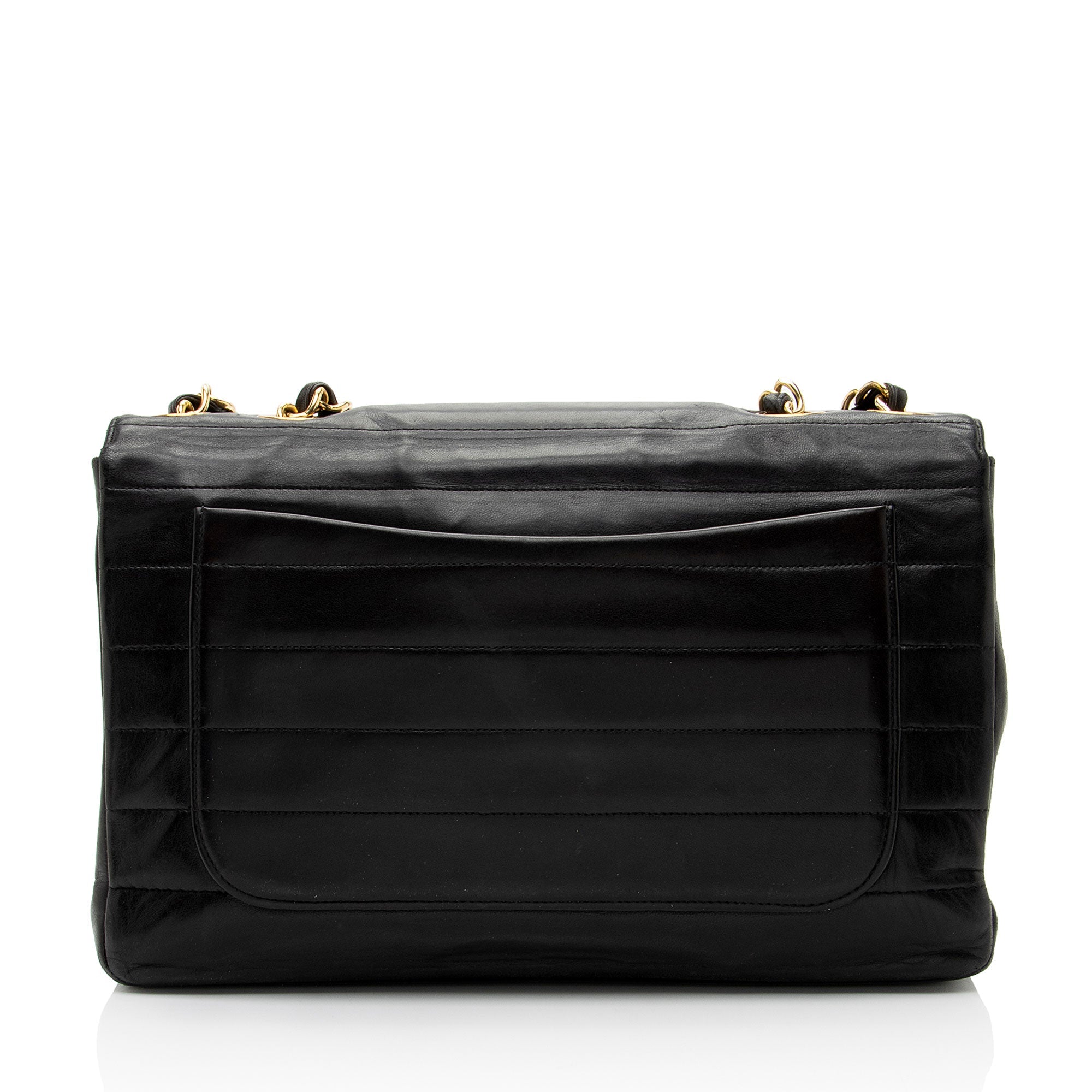 Chanel Vintage Horizontal Quilted Lambskin XL Jumbo Single Flap Bag