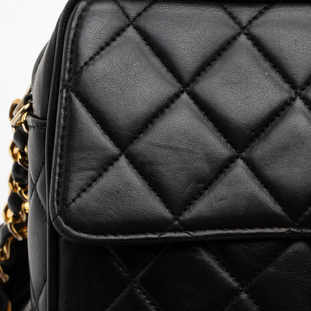 Chanel Vintage Lambskin Tassel Flap Camera Bag