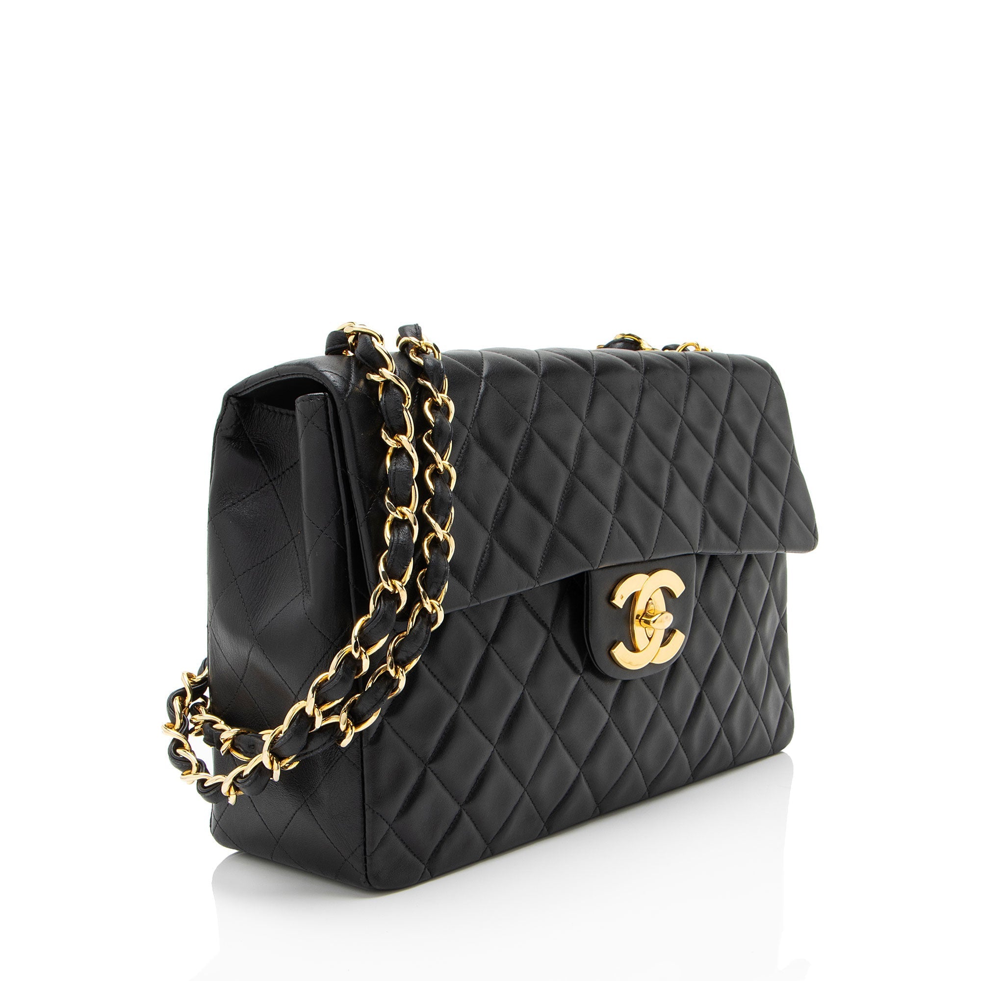 Chanel Vintage Lambskin XL Maxi Single Flap Shoulder Bag