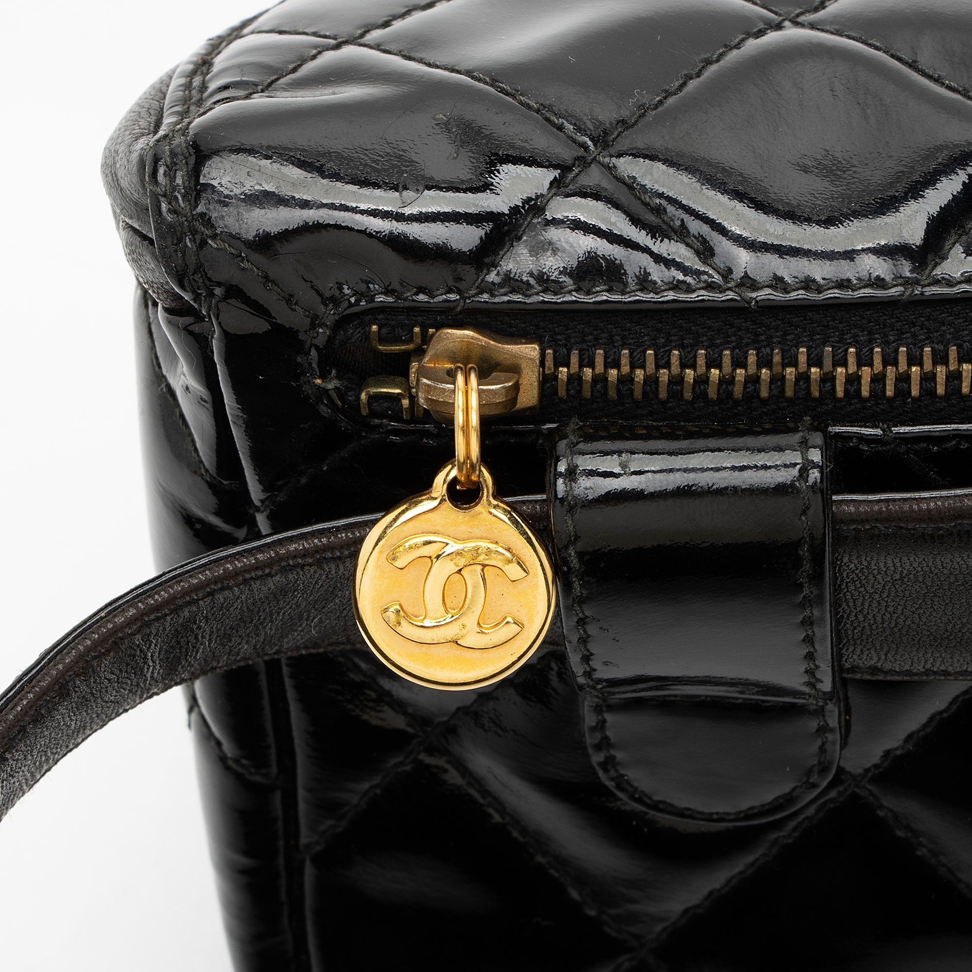 Chanel Vintage Patent Leather Belt Bag - Size 32 / 80