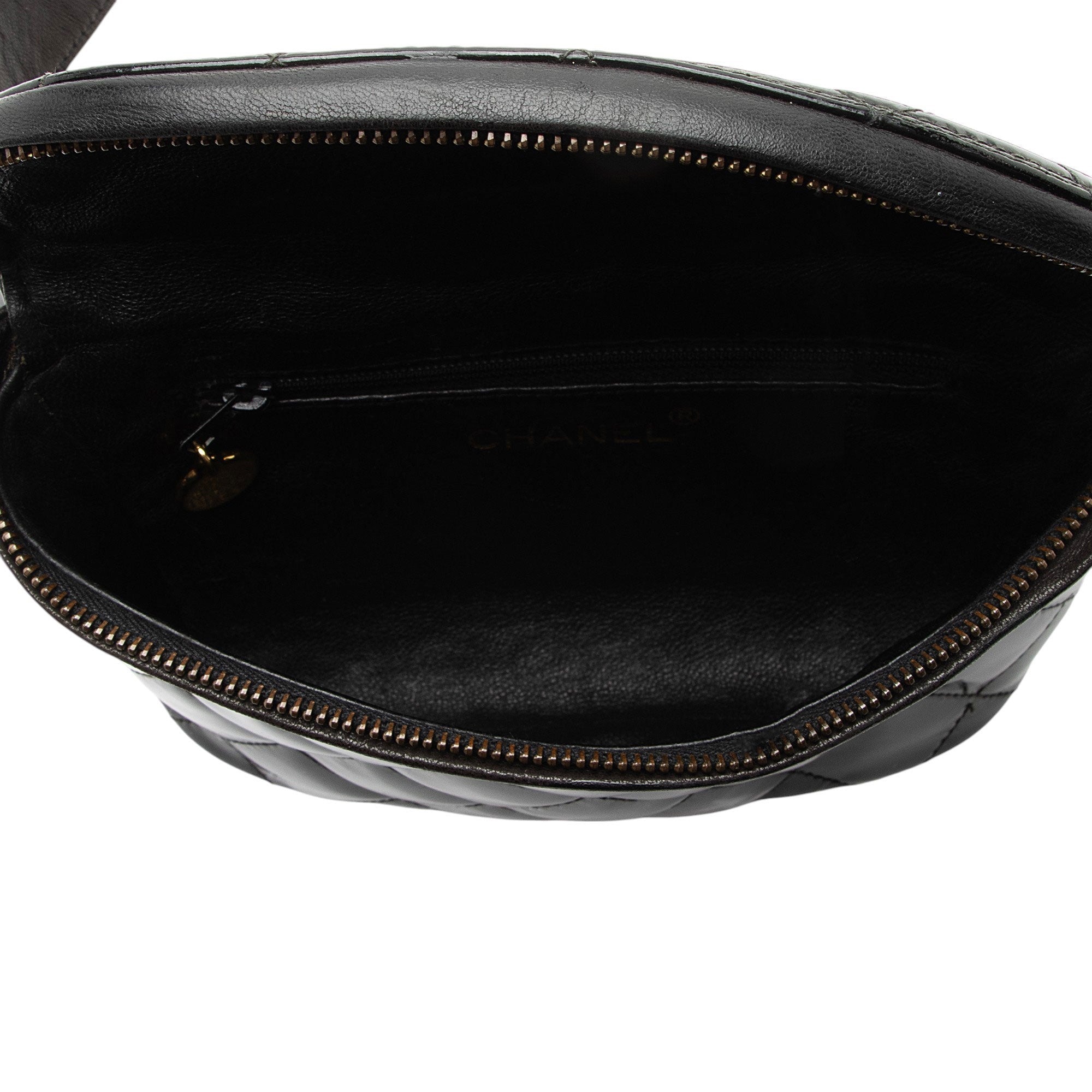 Chanel Vintage Patent Leather Belt Bag - Size 32 / 80