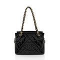 Chanel Vintage Patent Leather Timeless CC Petite Tote