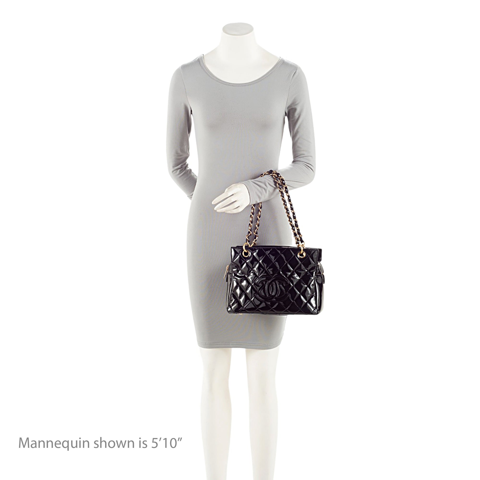Chanel Vintage Patent Leather Timeless CC Petite Tote