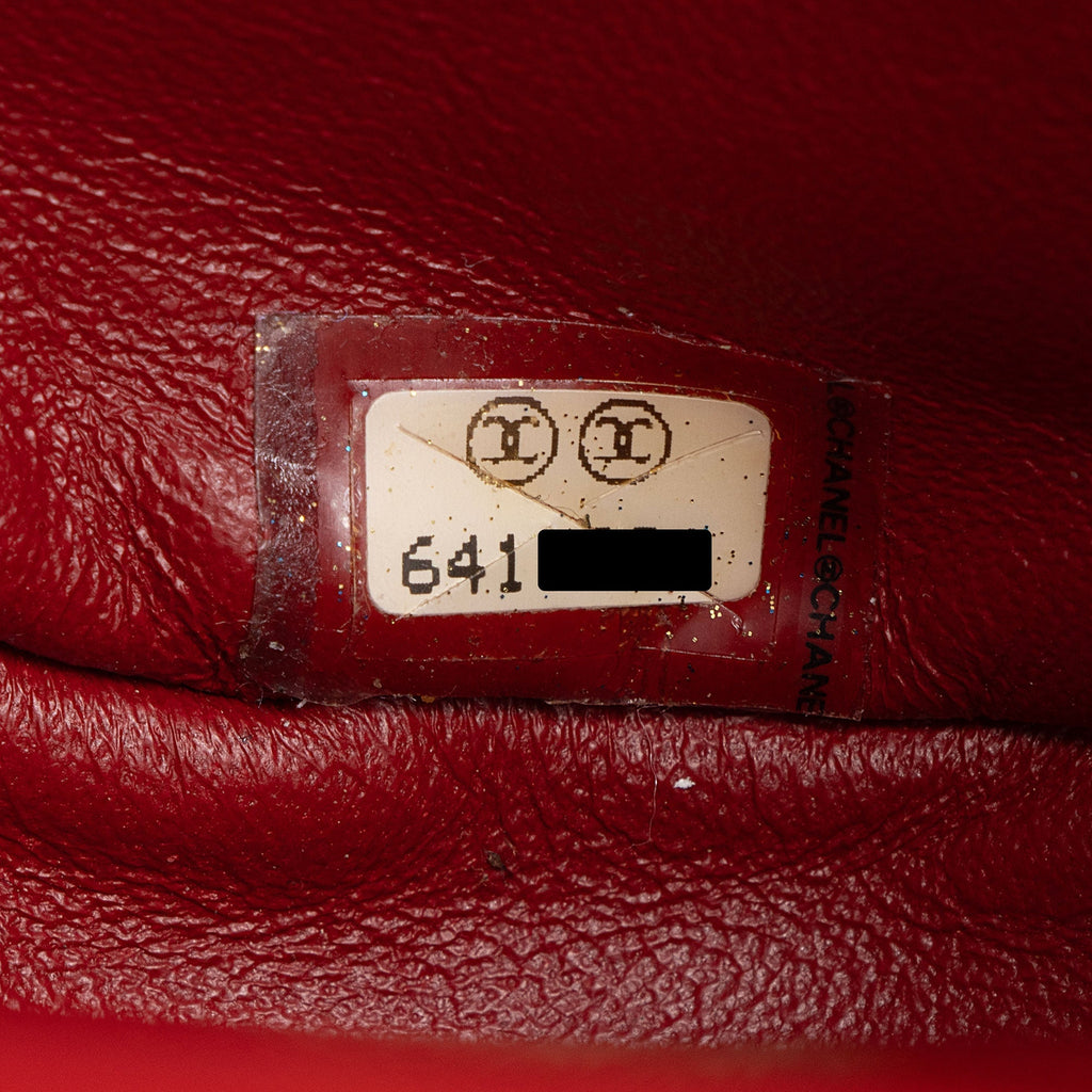 Chanel Vintage Perforated Leather Kiss Lock Shoulder Bag