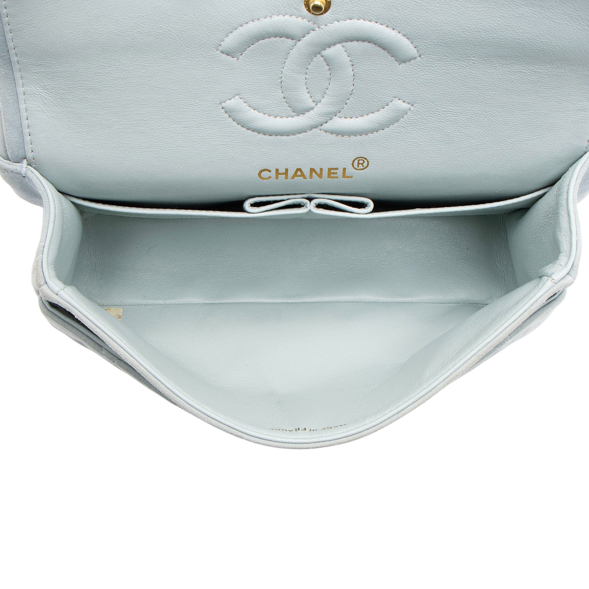 Chanel Vintage Suede Classic Small Double Flap Bag