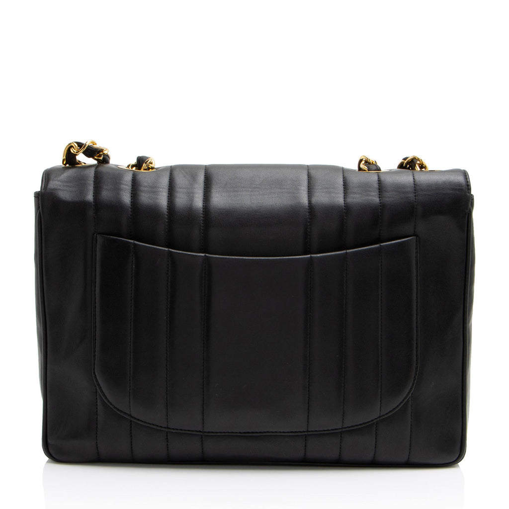 Chanel Vintage Vertical Quilted Lambskin XL Jumbo Single Flap Bag