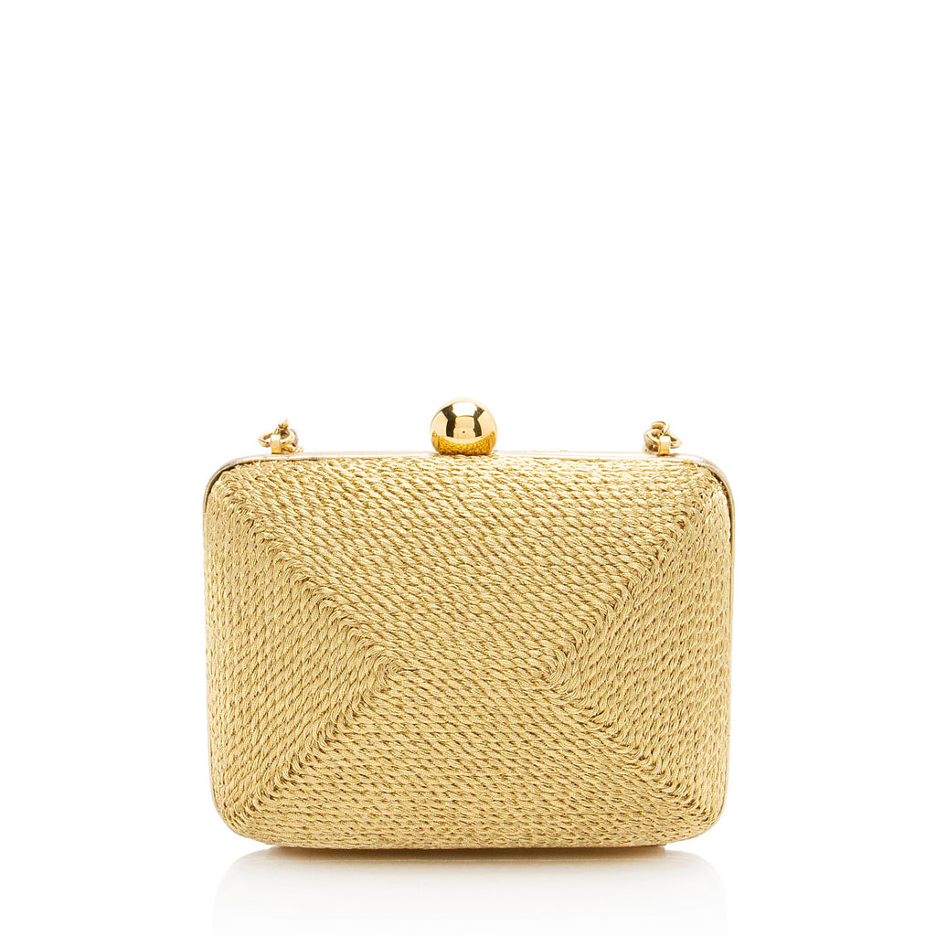 Chanel Vintage Woven Coco Mark Clamshell Shoulder Bag