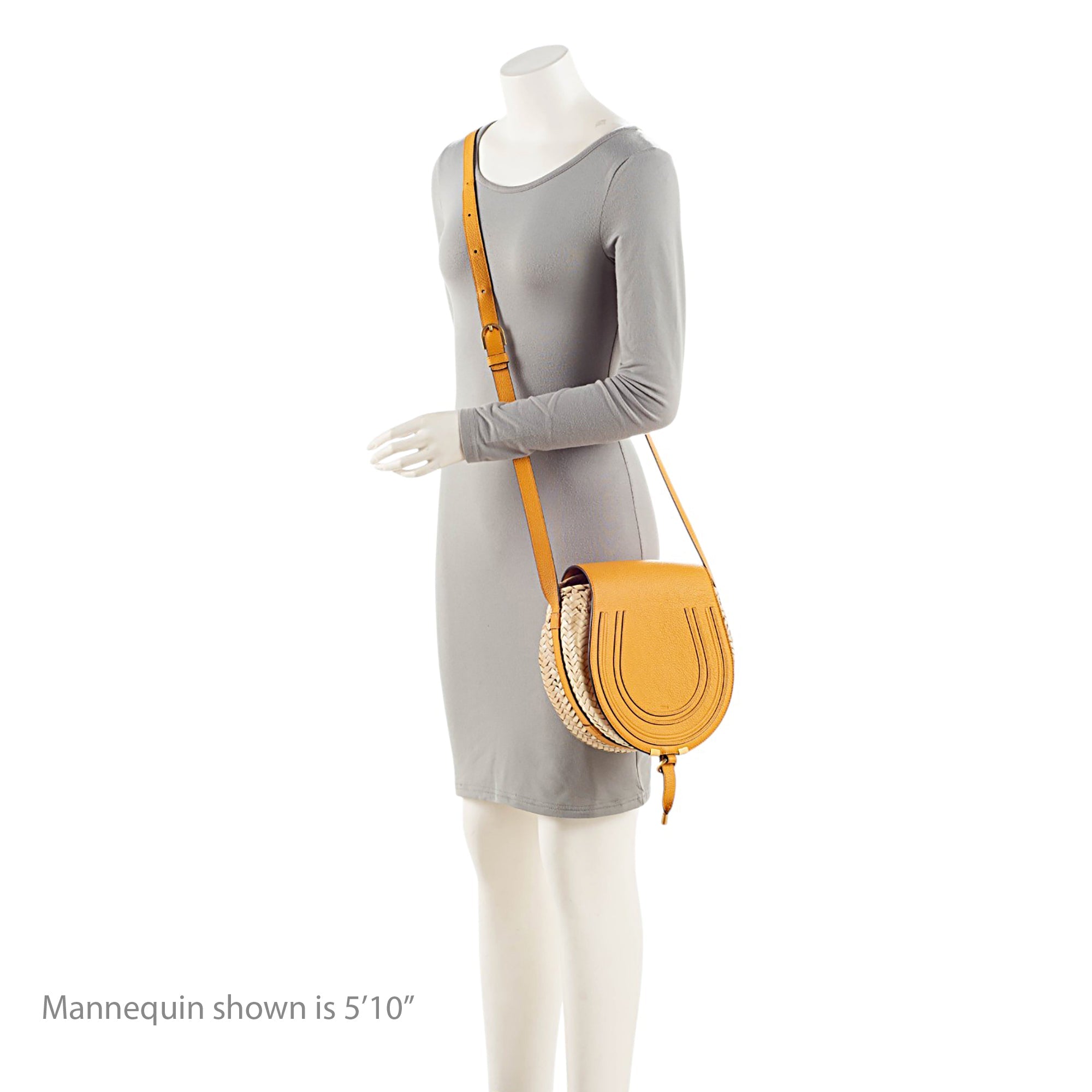 Chloe Calfskin Raffia Marcie Medium Crossbody