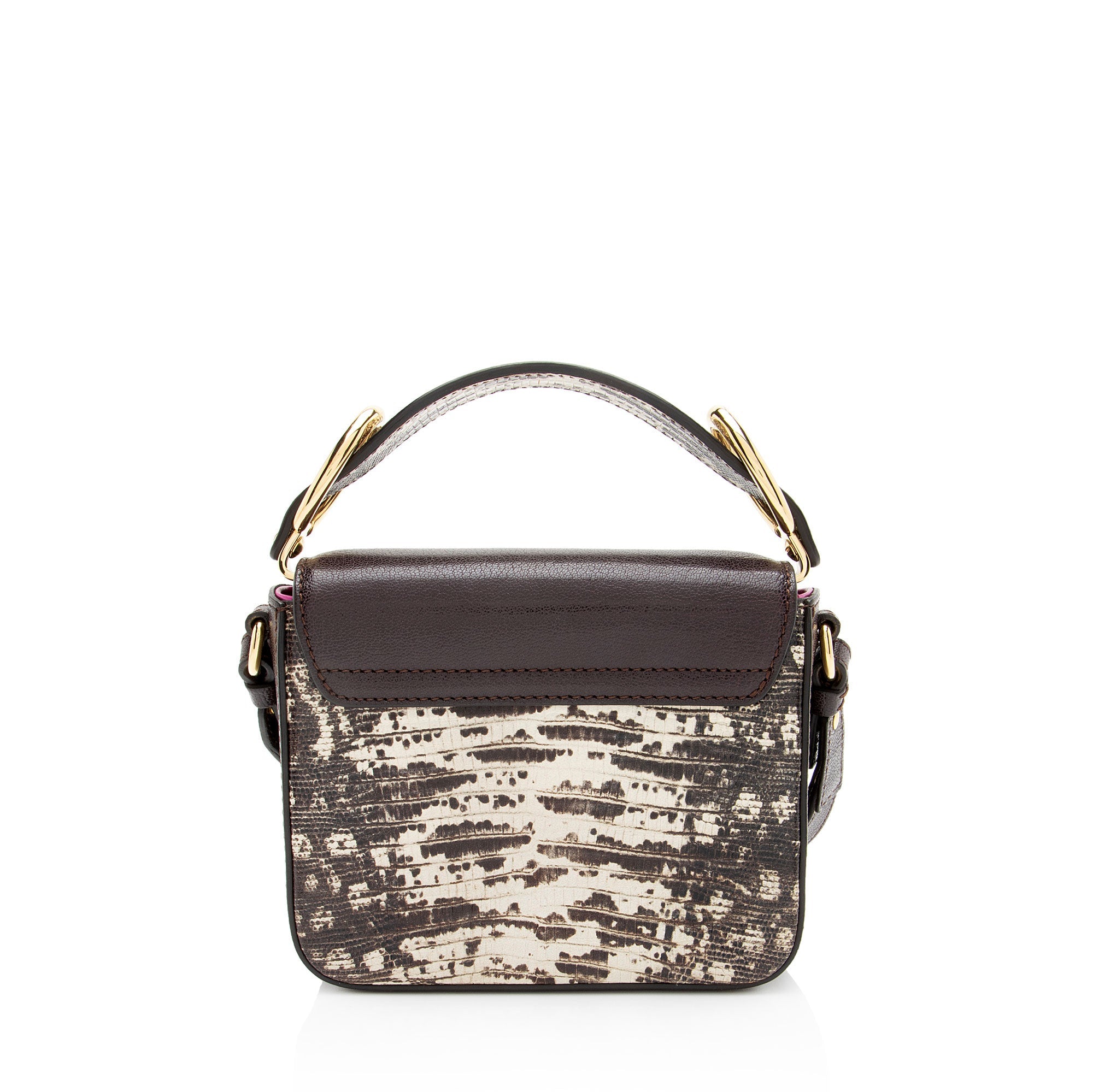 Chloe Shiny Calfskin Python Embossed Leather Mini C Bag