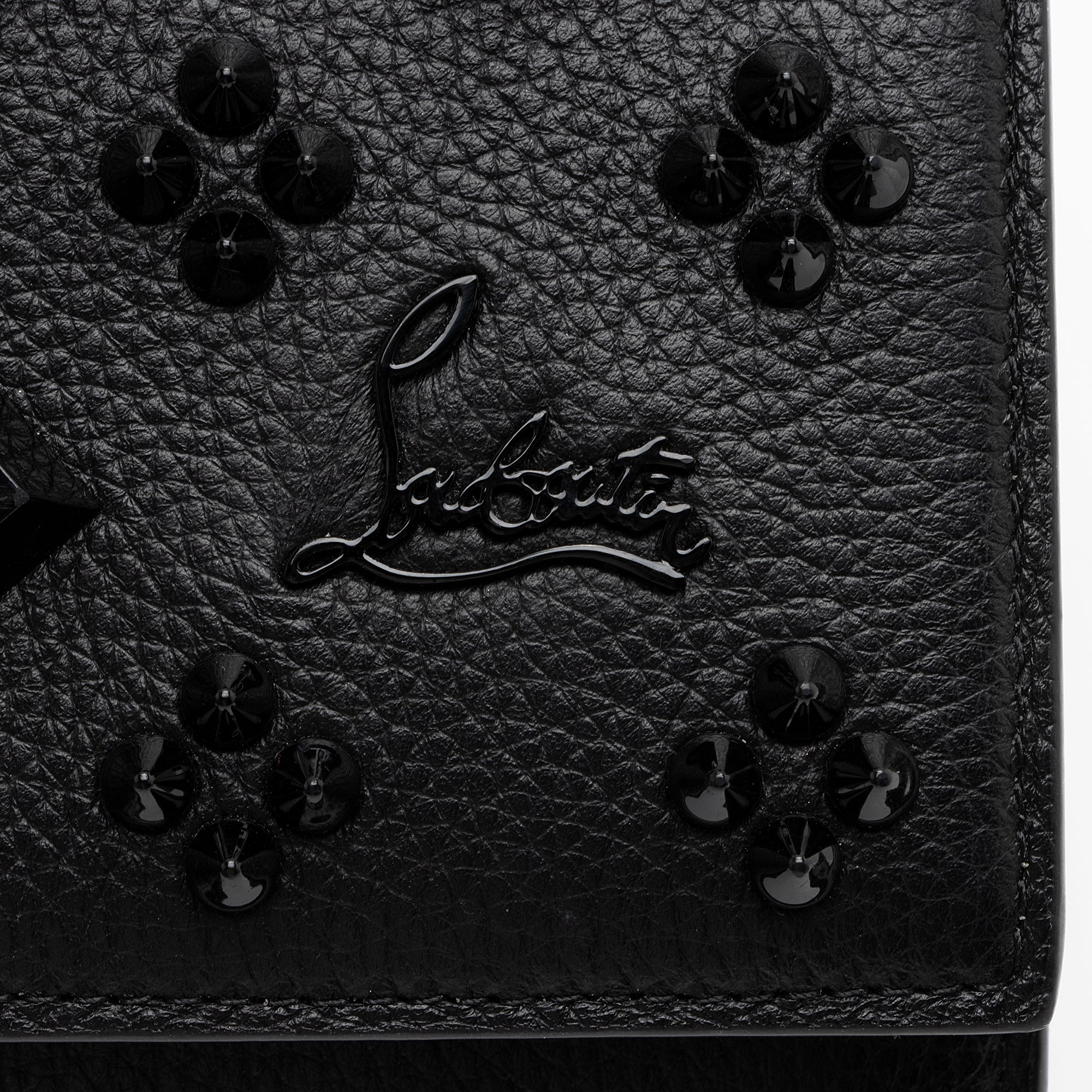 Christian Louboutin Calfskin Loubinthesky Spikes Paloma Clutch (SHF-23795)