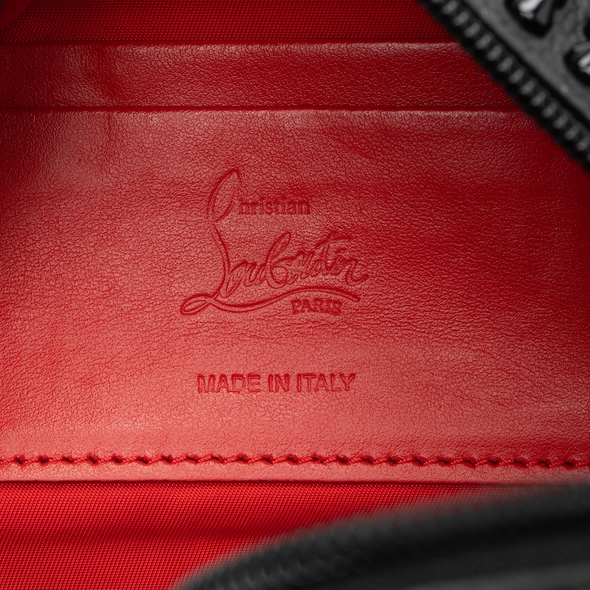 Christian Louboutin Calfskin Spiked Blaster Pouch