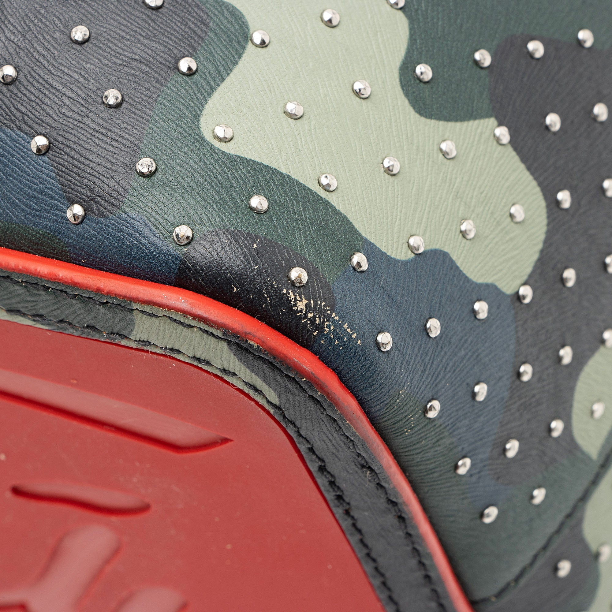 Christian Louboutin Leather Camo Studded Cabarock Large Tote