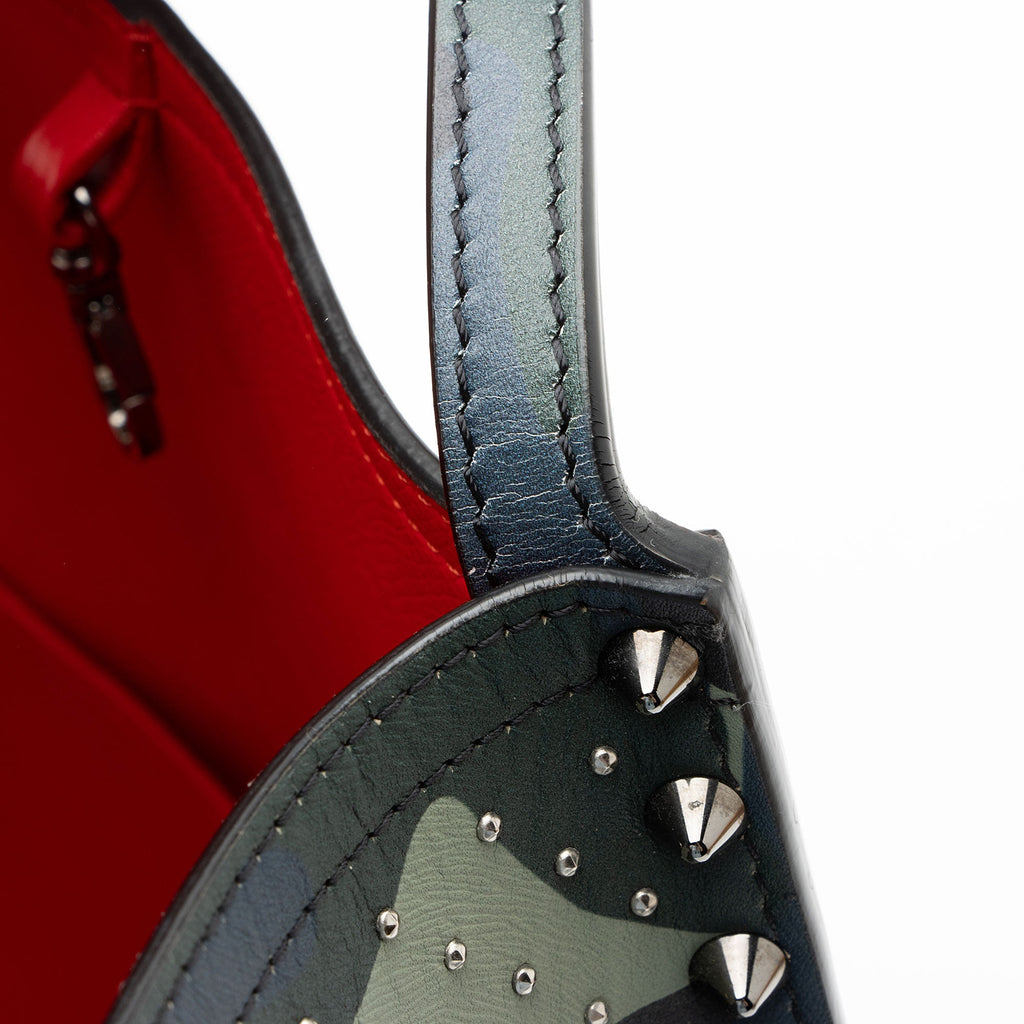 Christian Louboutin Leather Camo Studded Cabarock Large Tote