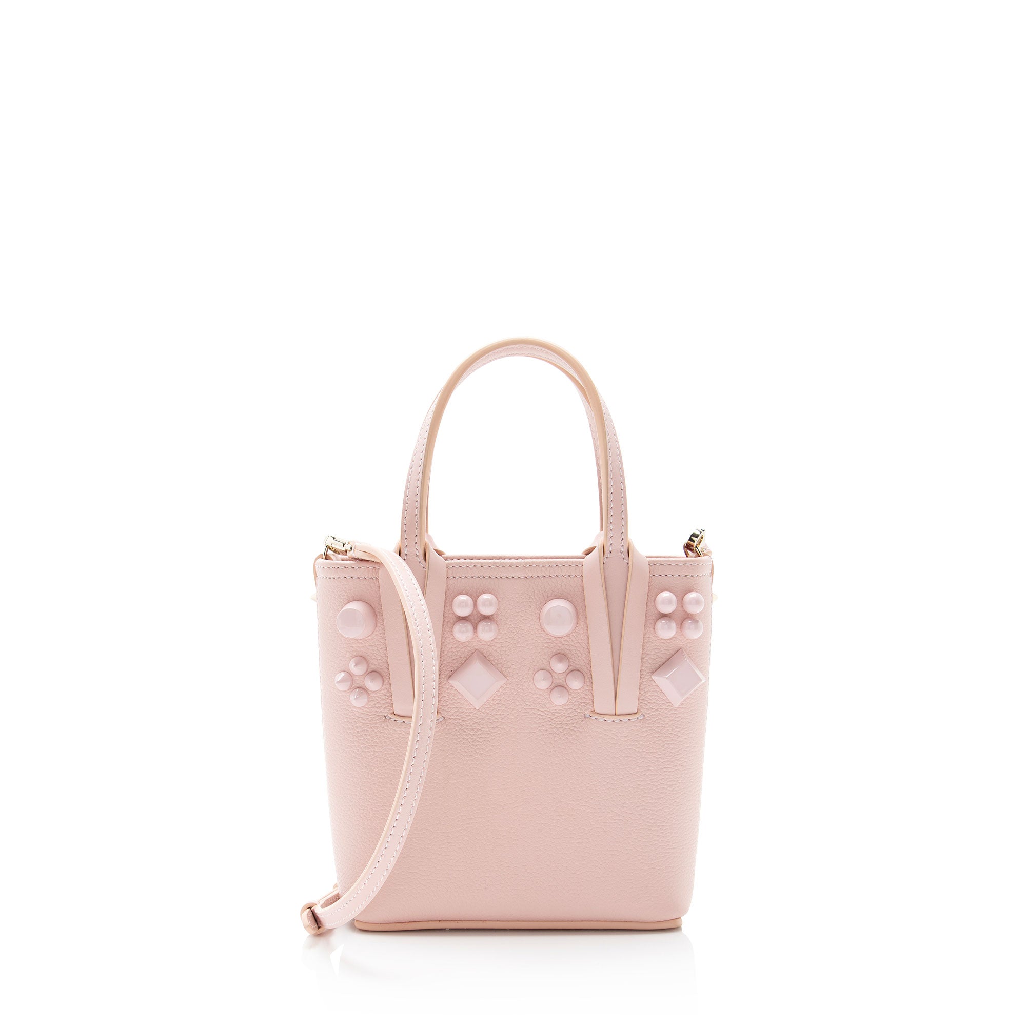 Christian Louboutin Leather Empire Spike Cabata N/S Mini Tote