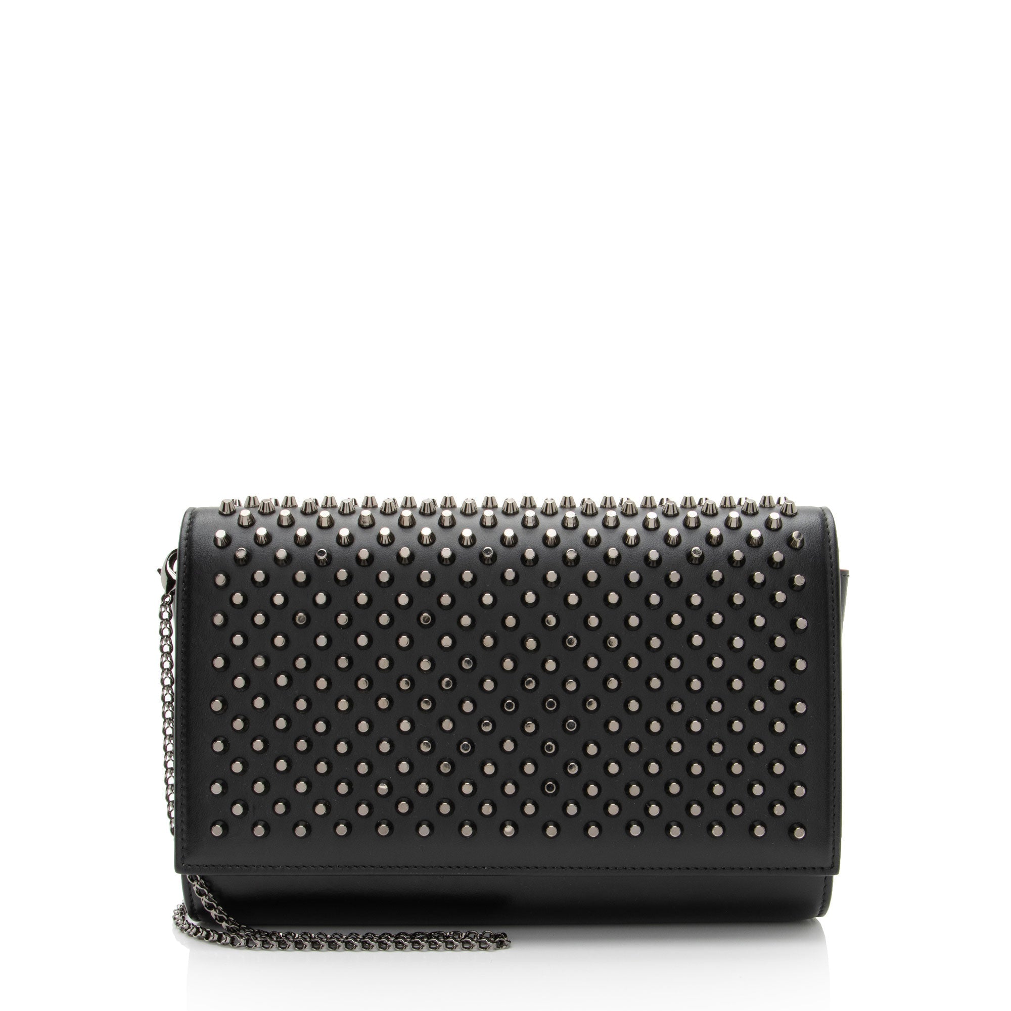 Christian Louboutin Leather Spiked Studs Paloma Wallet on Chain