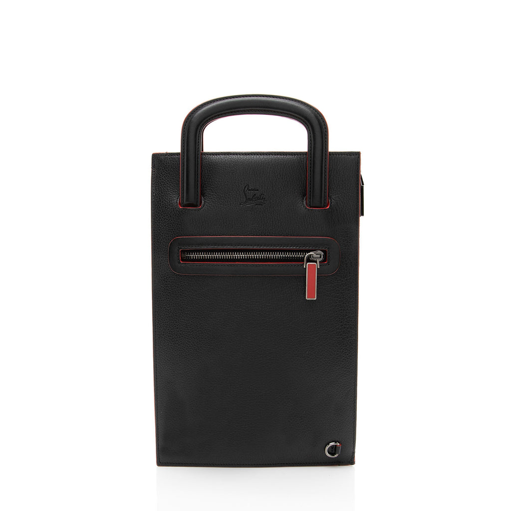 Christian Louboutin Leather Spiked Trictrac Portfolio Top Handle