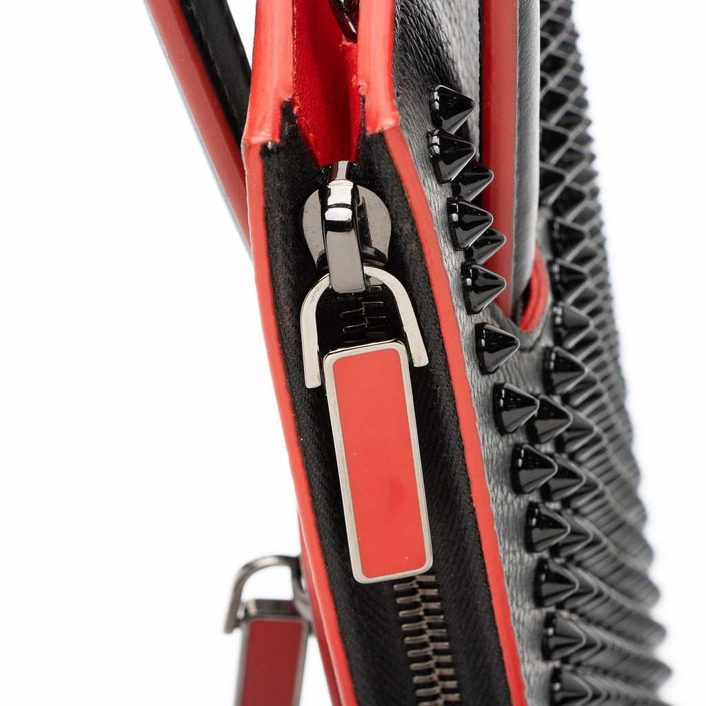 Christian Louboutin Leather Spiked Trictrac Portfolio Top Handle