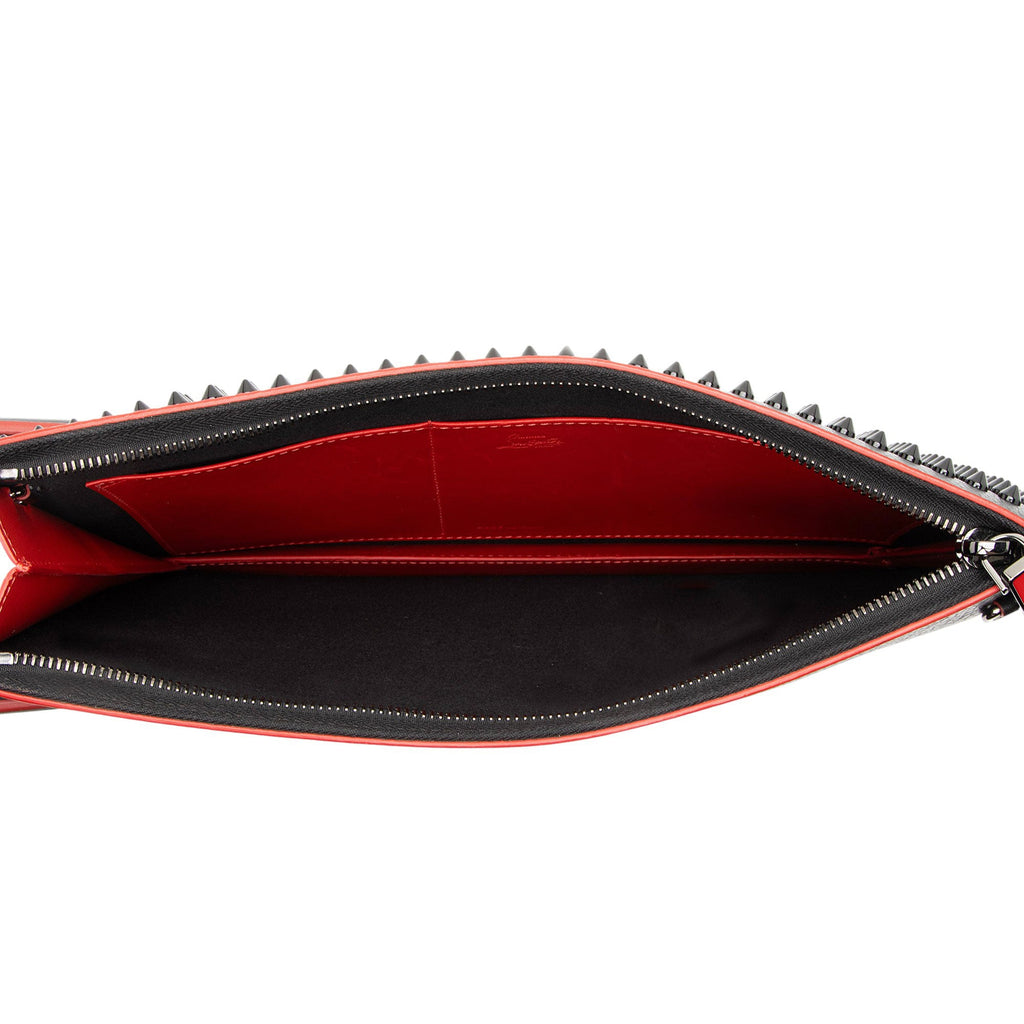 Christian Louboutin Leather Spiked Trictrac Portfolio Top Handle