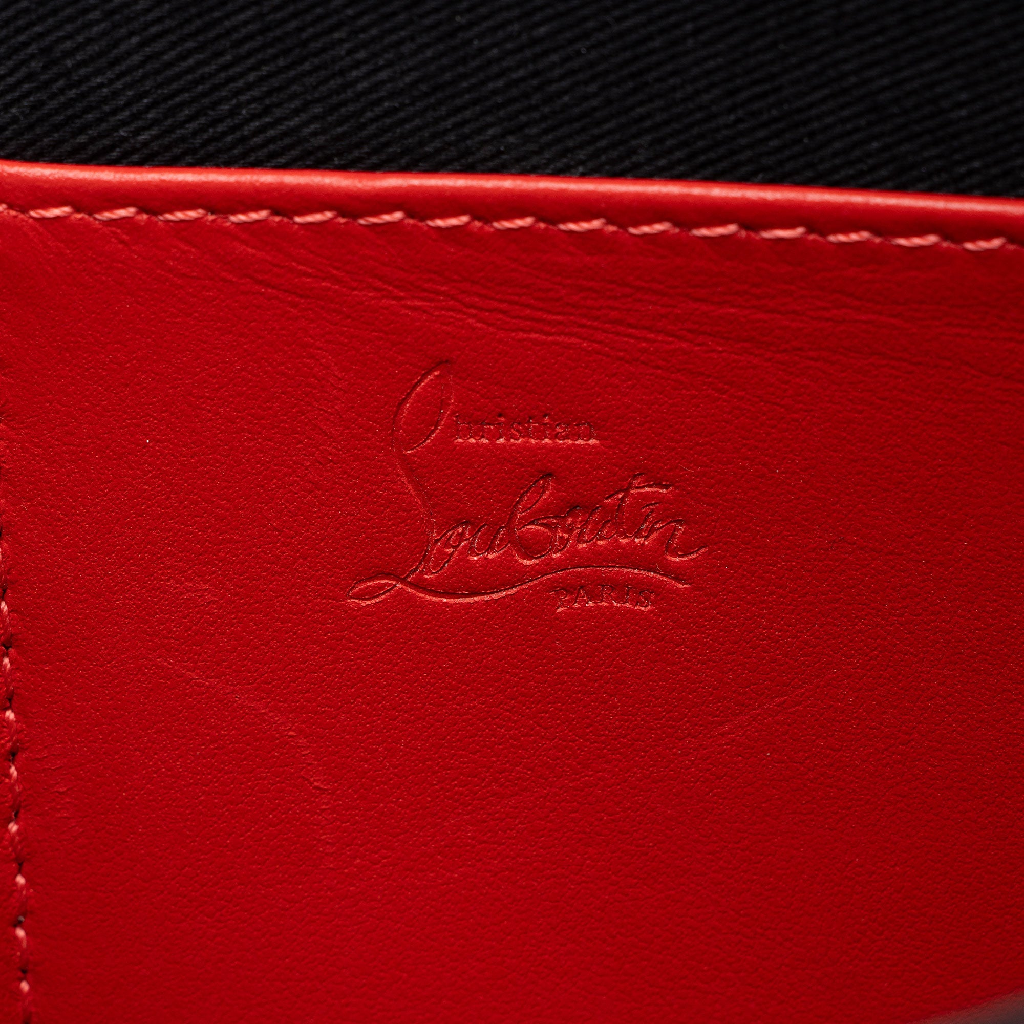 Christian Louboutin Leather Spiked Trictrac Portfolio Top Handle