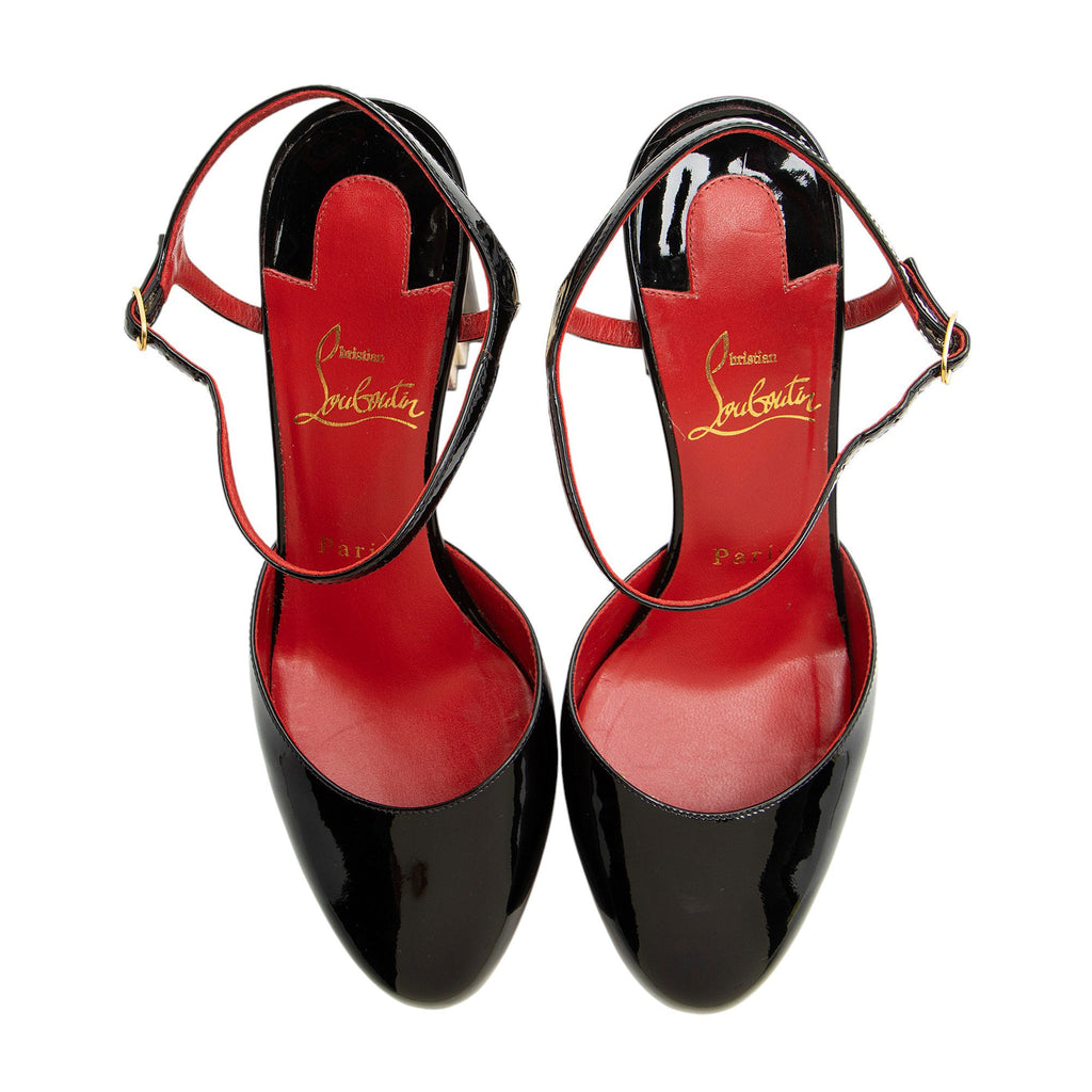 Christian Louboutin Patent Leather Coluna Platform Pumps - Size 8 / 38