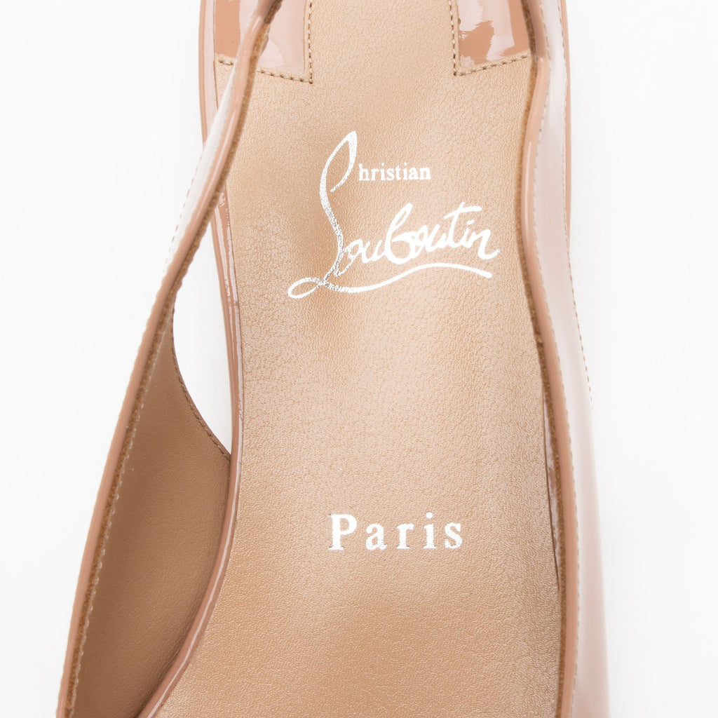Christian Louboutin Patent Leather Hot Chickita Slingback Flats - Size 10 / 40