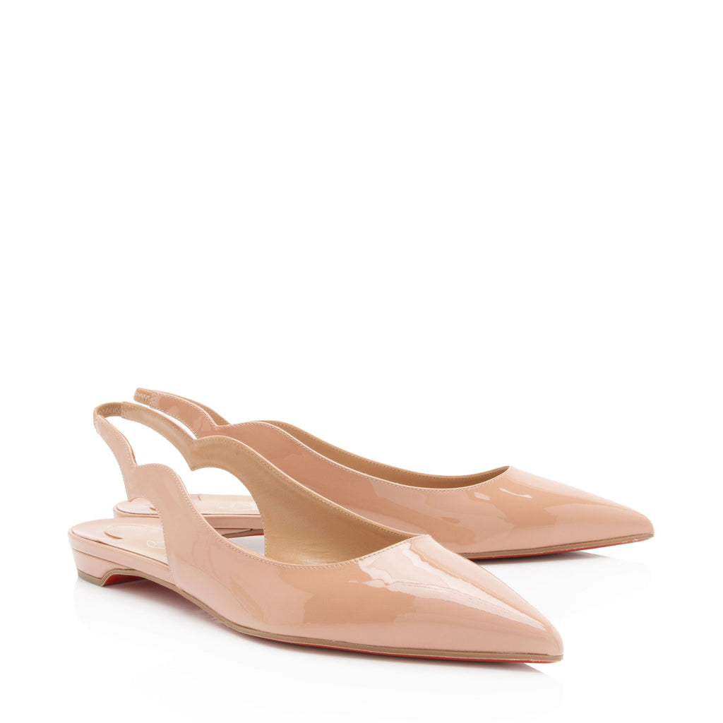 Christian Louboutin Patent Leather Hot Chickita Slingback Flats - Size 10 / 40