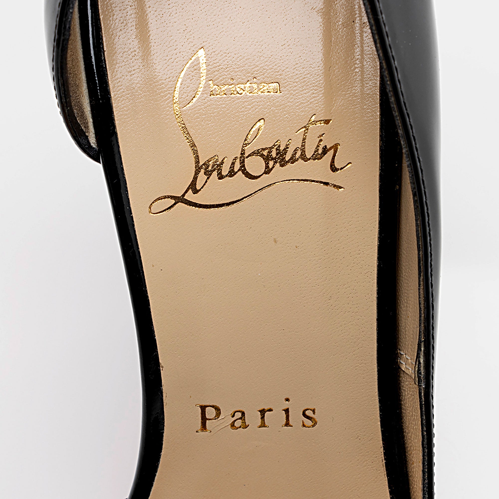 Christian Louboutin Patent Leather Iriza Half D'orsay Pumps - Size 6.5 / 36.5 (SHF-w4QljP)