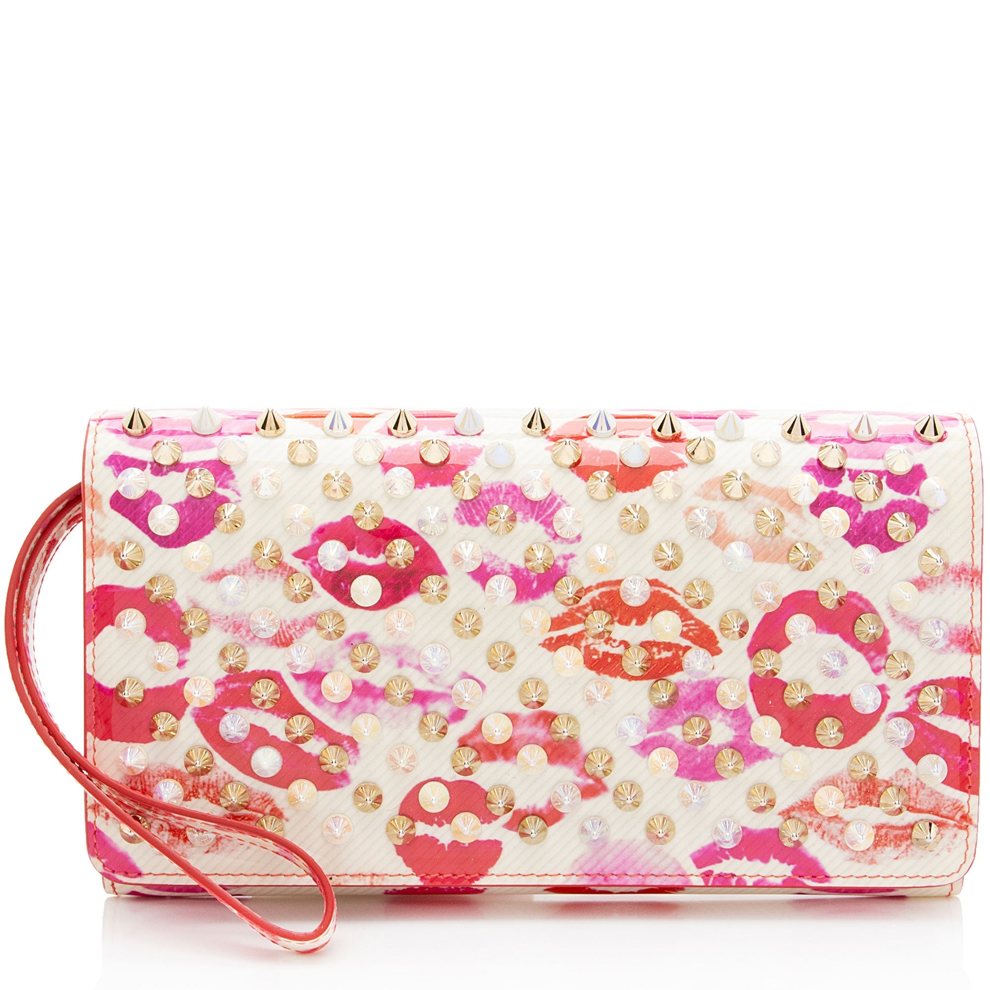 Christian Louboutin Patent Leather Lip Print Wallet on Strap