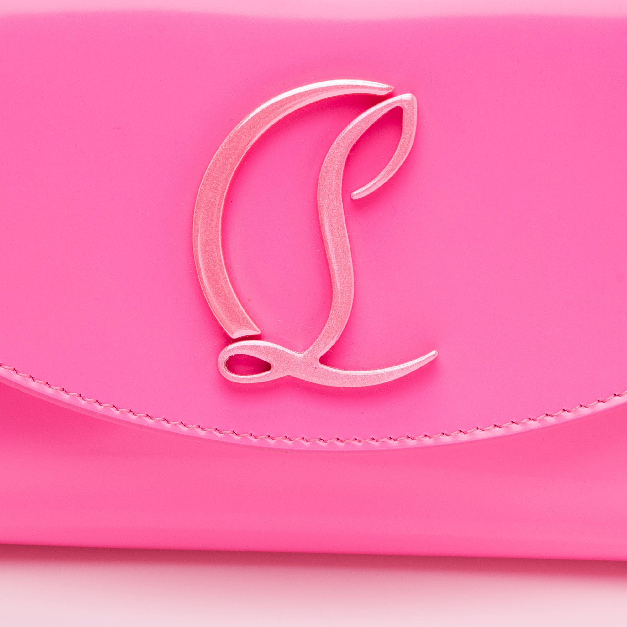 Christian Louboutin Patent Leather Loubi154 Chain Wallet
