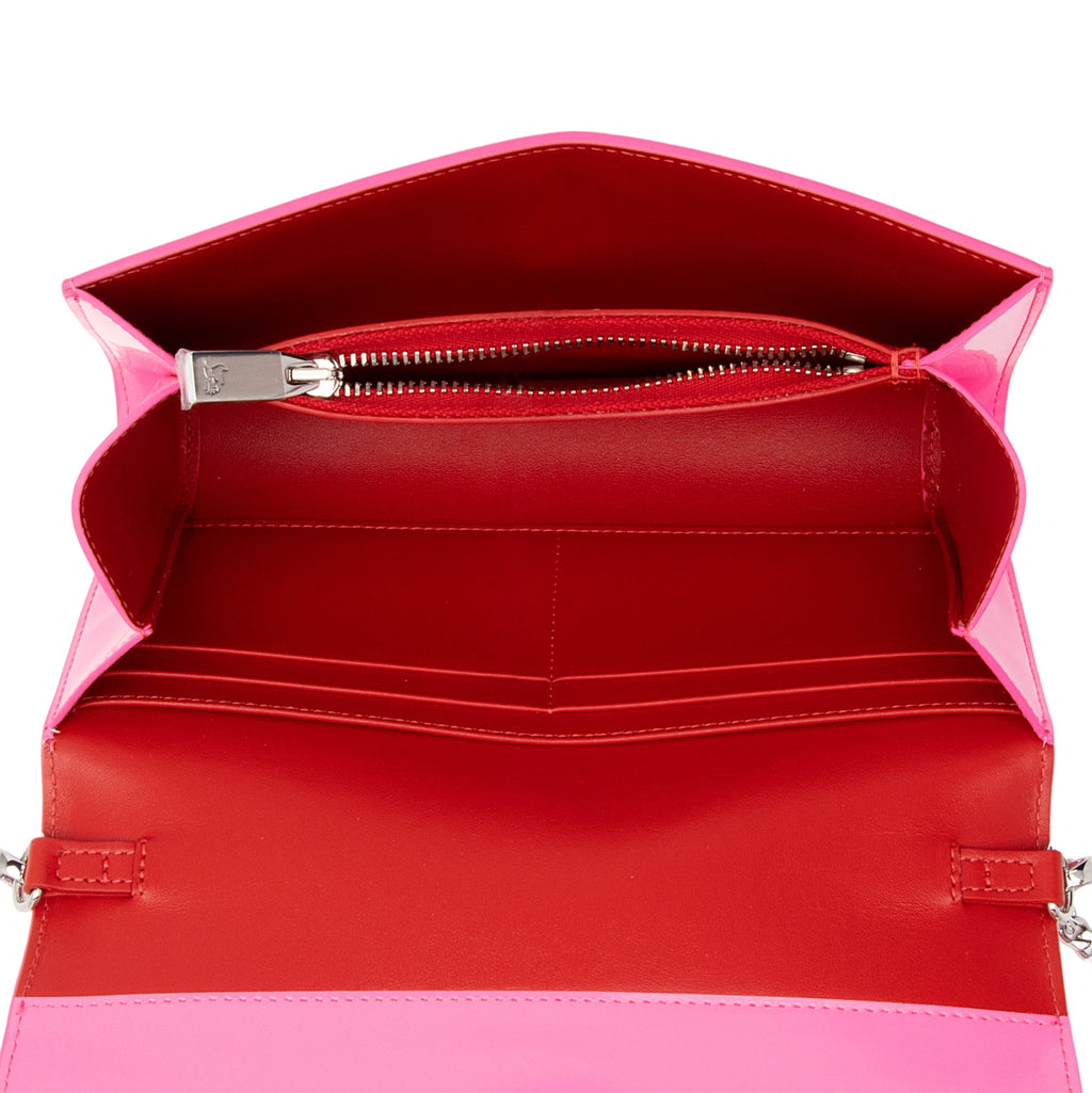 Christian Louboutin Patent Leather Loubi154 Chain Wallet