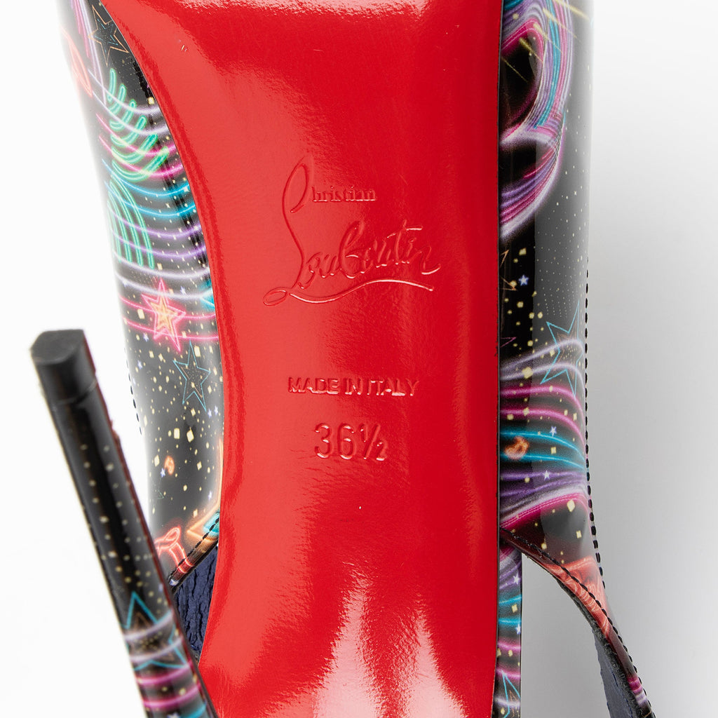 Christian Louboutin Patent Starlight Hot Chick Alta Slingback Pumps - Size 6.5 / 36.5