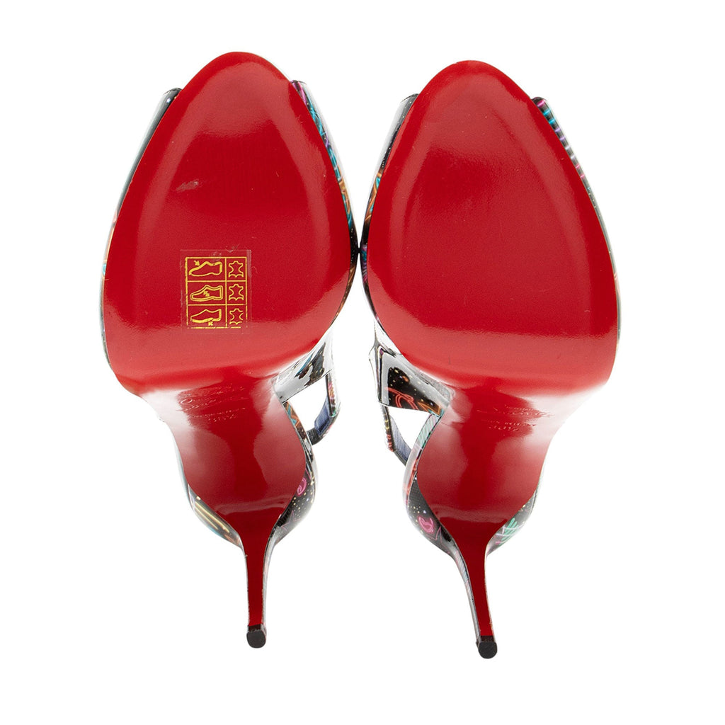 Christian Louboutin Patent Starlight Hot Chick Alta Slingback Pumps - Size 6.5 / 36.5