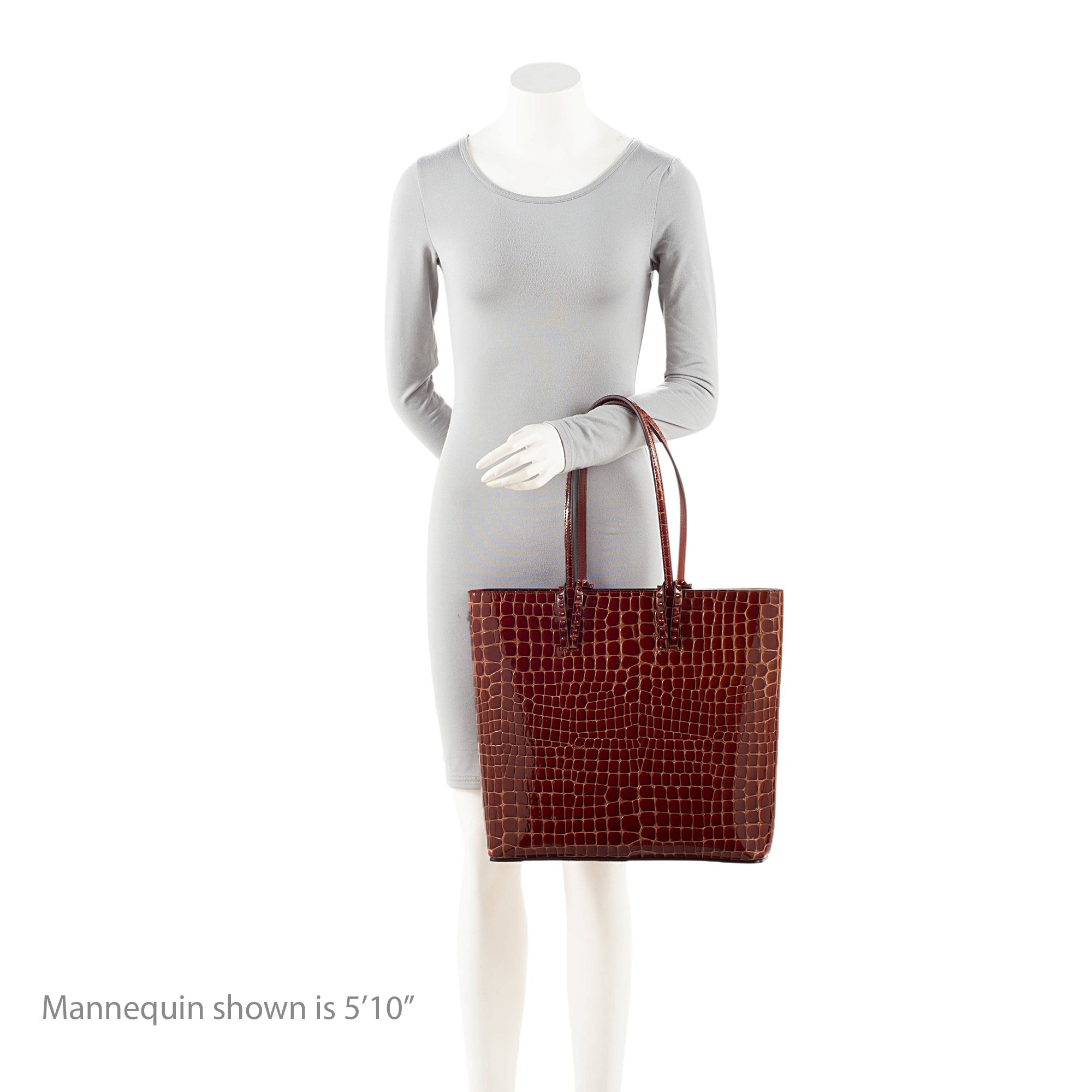 Christian Louboutin Shiny Croc Embossed Leather Cabata N/S Tote