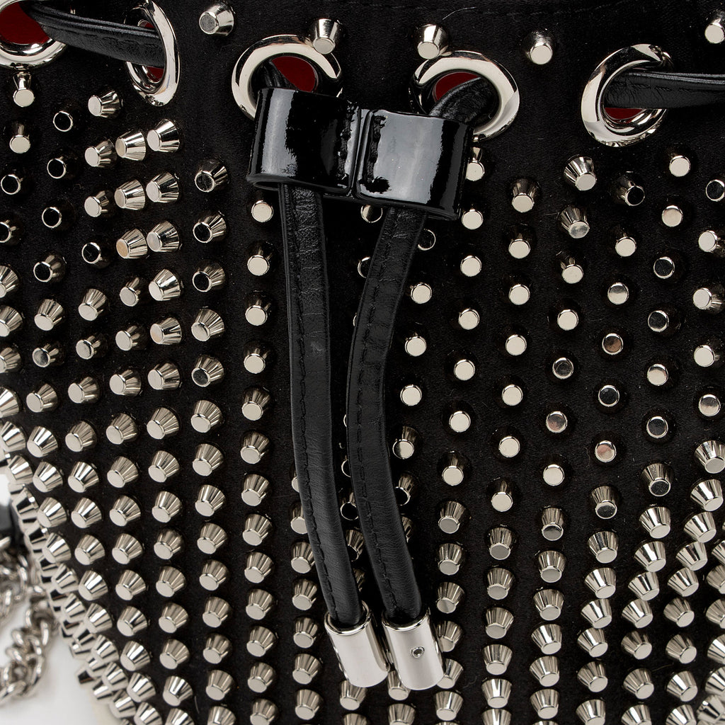 Christian Louboutin Leather Spiked Marie Jane Bucket Bag