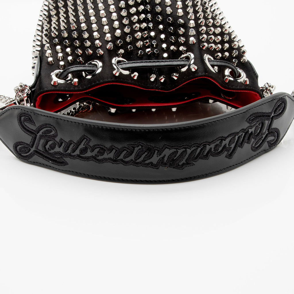Christian Louboutin Leather Spiked Marie Jane Bucket Bag