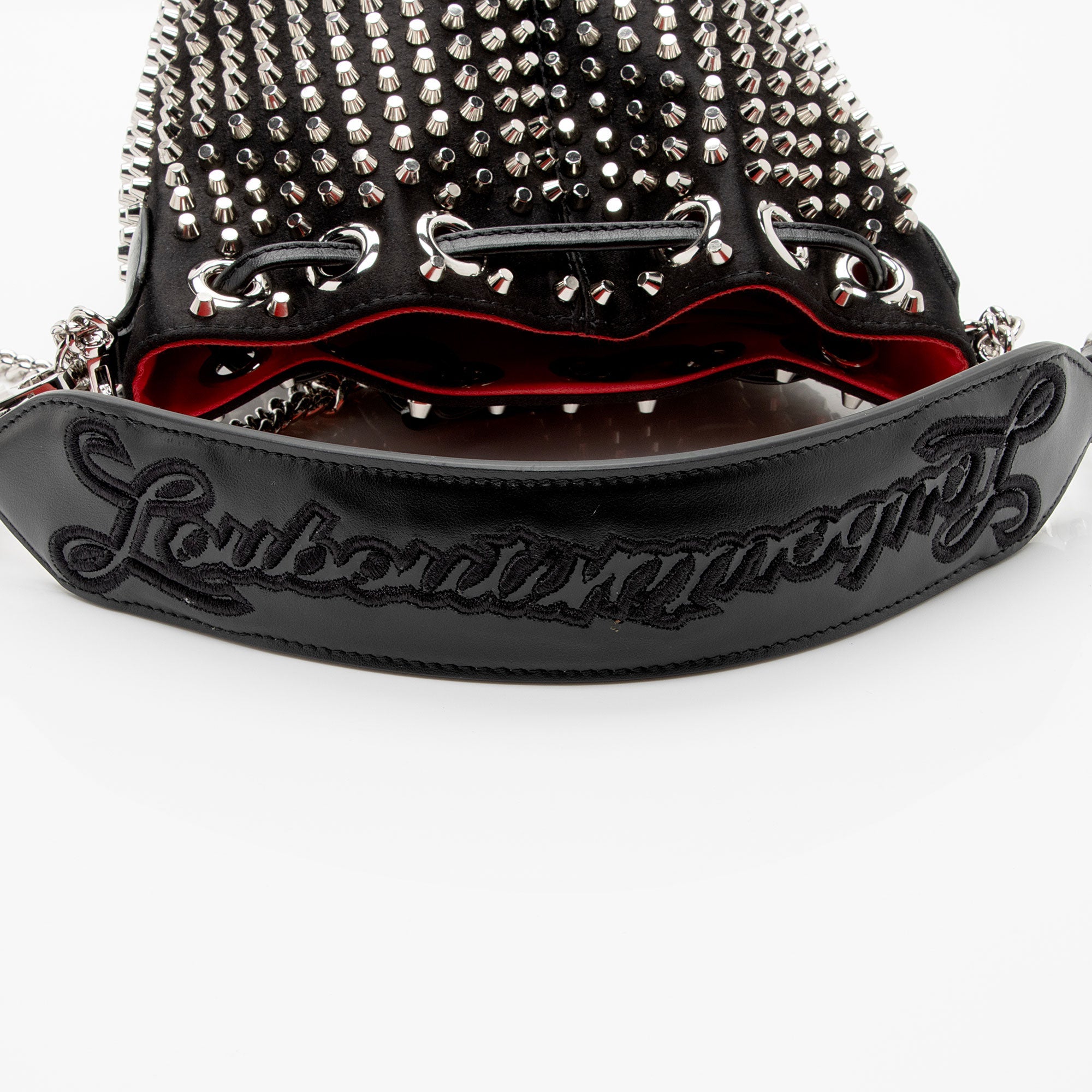 Christian Louboutin Leather Spiked Marie Jane Bucket Bag