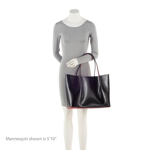 Christian Louboutin Snake Embossed Patent Leather Cabarock Large Tote (SHF-qLc4OG)