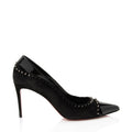 Christian Louboutin Suede Patent Leather Duvette Spikes Pumps - Size 7.5 / 37.5