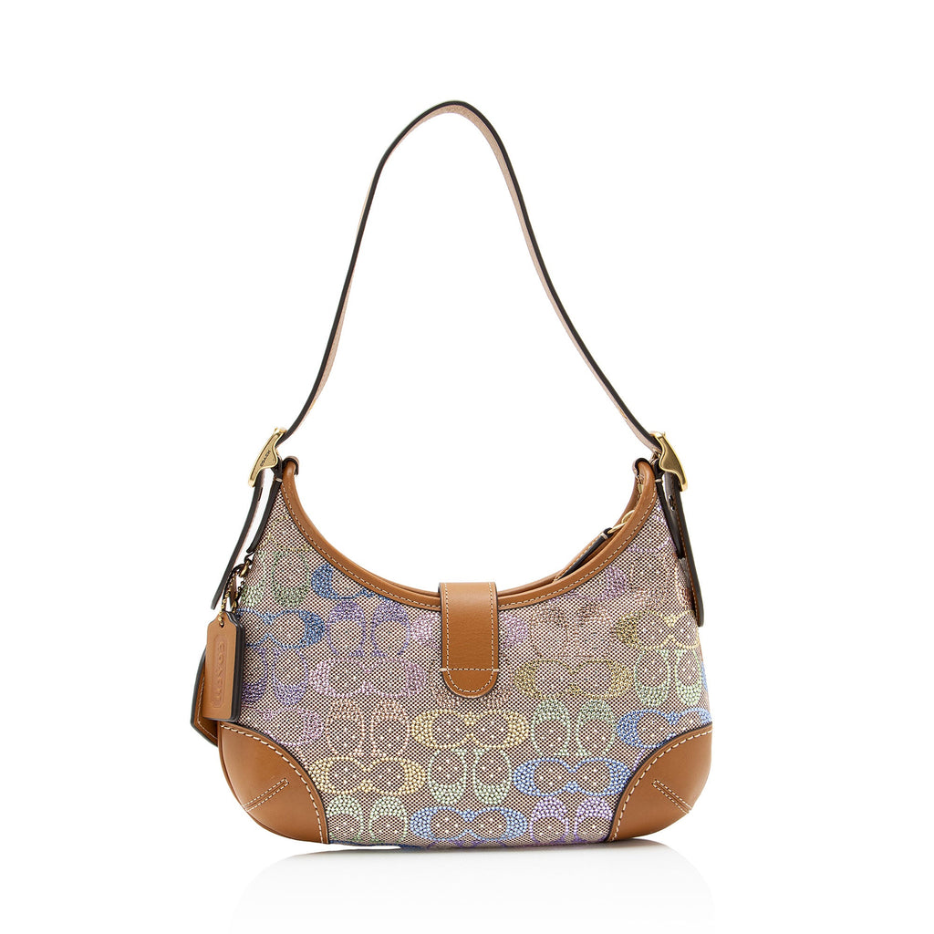 Coach Crystal Embellished CC Hamptons Hobo