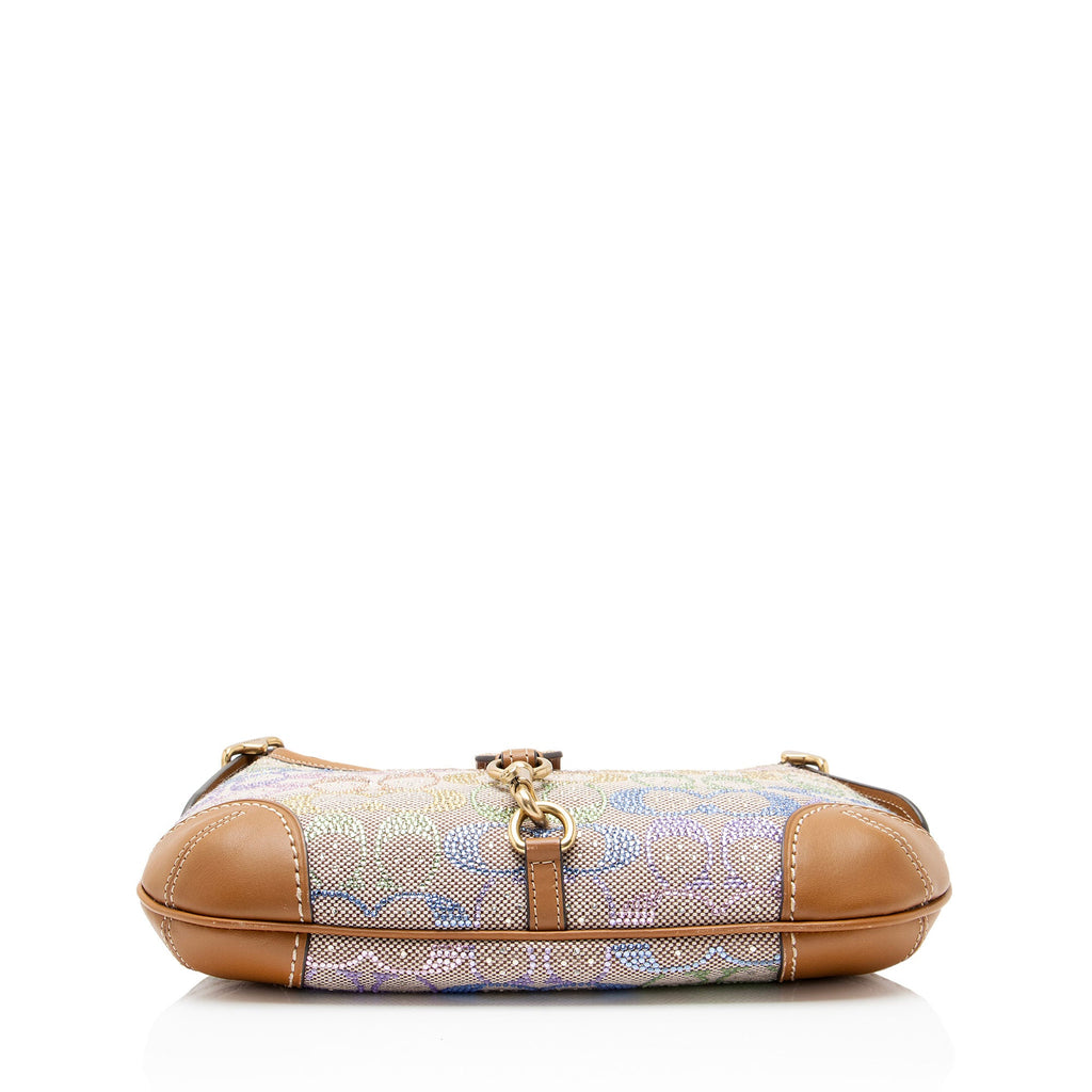 Coach Crystal Embellished CC Hamptons Hobo