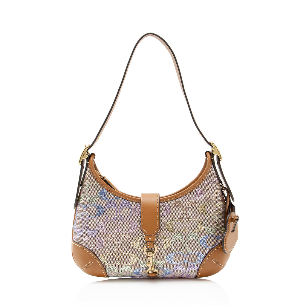 Coach Crystal Embellished CC Hamptons Hobo