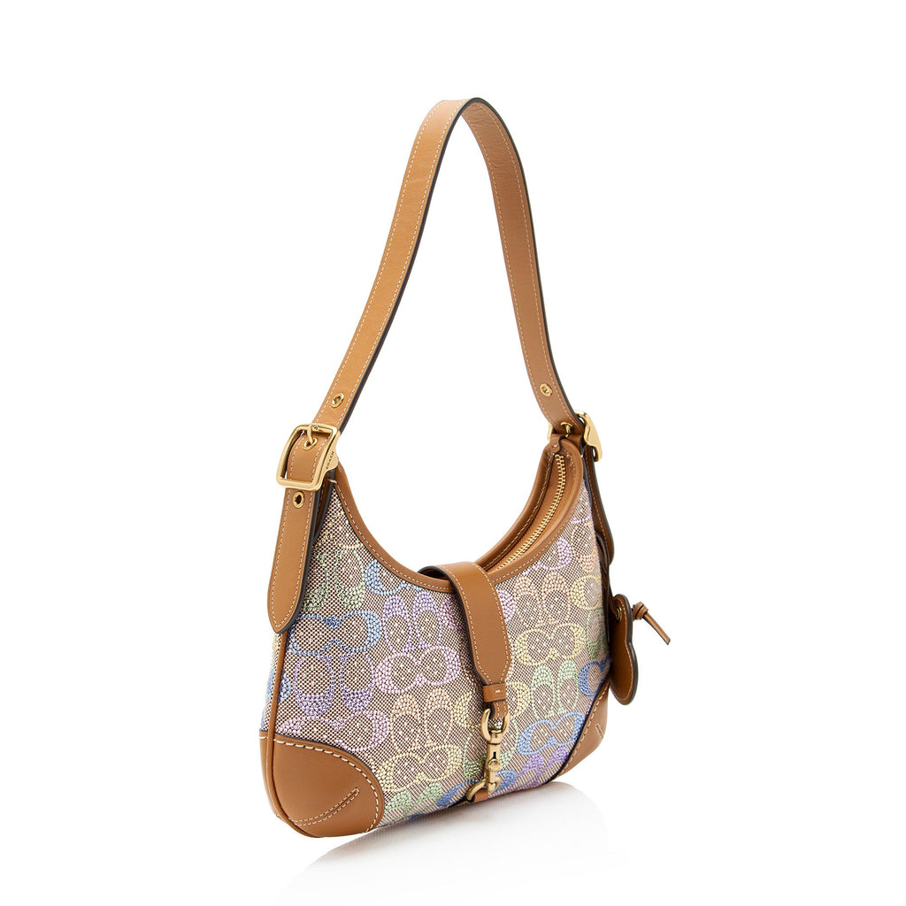 Coach Crystal Embellished CC Hamptons Hobo