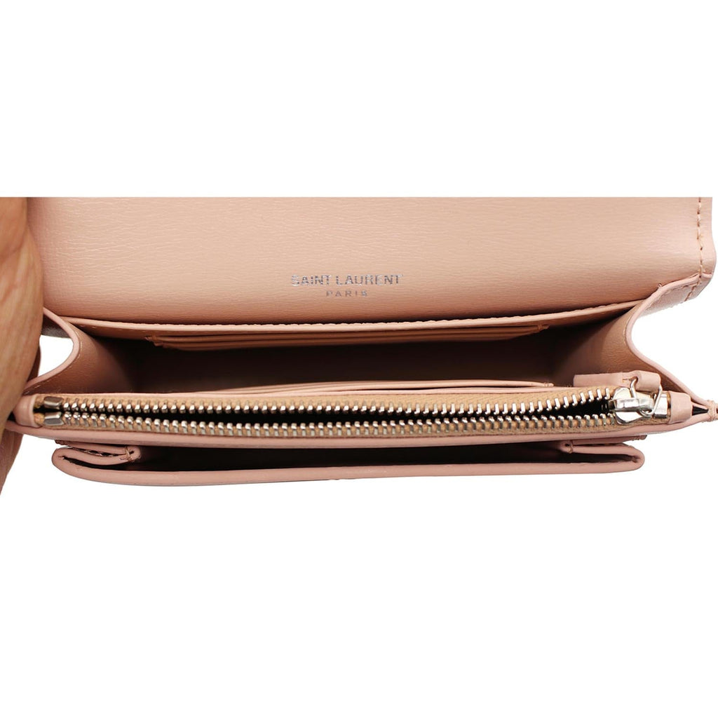YVES SAINT LAURENT Monogram Sunset Medium Leather Shoulder Bag Pink